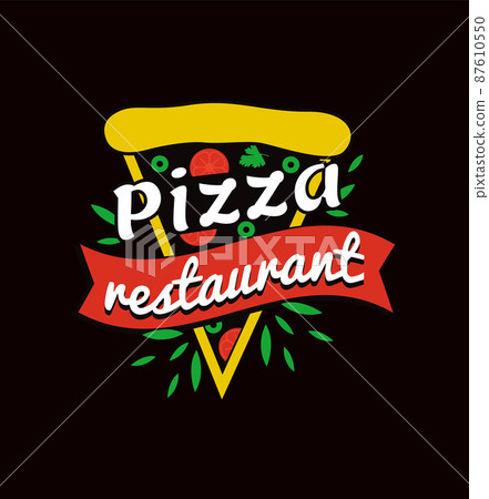 Tasty Pizza Restaurant Bright Promotional Logotype 87610550