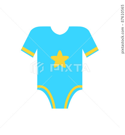 Short Sleeve Blue Romper Jumpsuit with Yellow Star 87610565