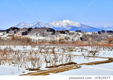 Looking toward Mt. Kosha from Kamiimai (Nakano City, Nagano Prefecture) [2022.3] 87610577
