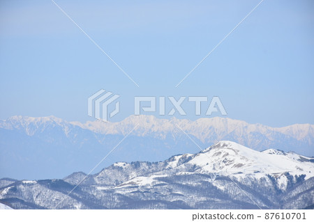 從來間山高原看到的雪山 87610701
