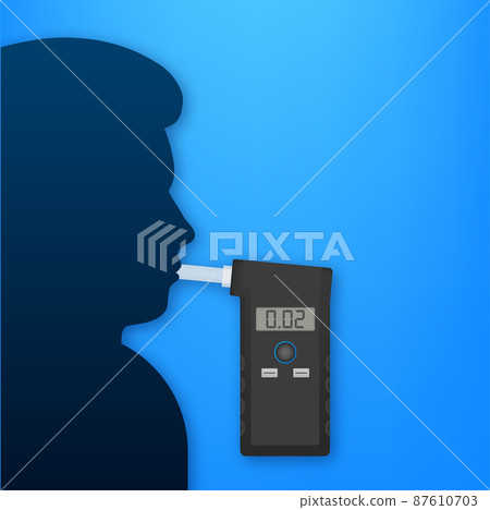 Handheld Breath Alcohol Tester Analyzer Electronic Device. Vector stock illustration 87610703