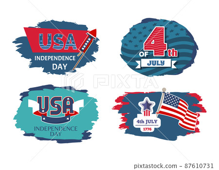 USA Independence Day Set, Vector Illustration USA Independence Day Set, Vector Illustration 87610731