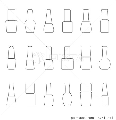 Set of contours of nail polish bottles, vector illustration 87610851