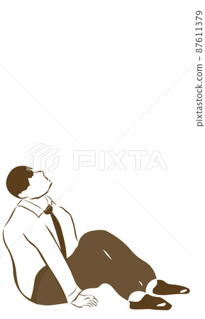 Depressed person (illustration of the whole body of a businessman) Depressed person (illustration of the whole body of a businessman) 87611379