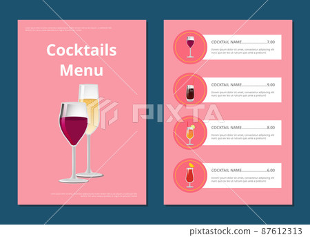 Cocktail Menu Advertisement Poster with Prices 87612313