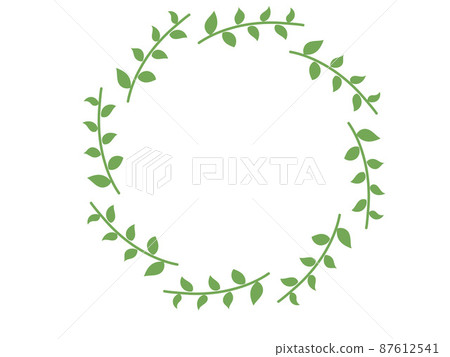 Wreath green nature illustration frame Wreath green nature illustration frame 87612541