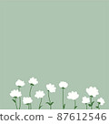 Flower field white green wallpaper illustration 87612546