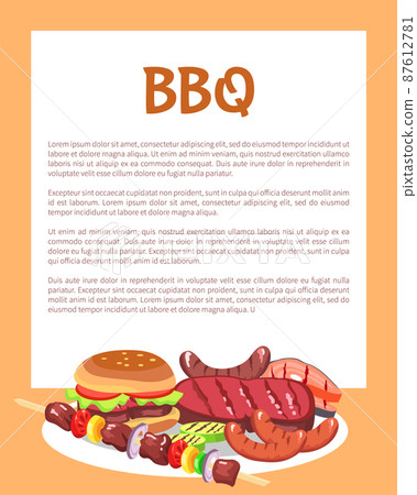 BBQ Vector Illustration Roast Meat Food Collection BBQ Vector Illustration Roast Meat Food Collection 87612781