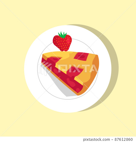 Sweet Pie with Cute Strawberry Vector Illustration Sweet Pie with Cute Strawberry Vector Illustration 87612860