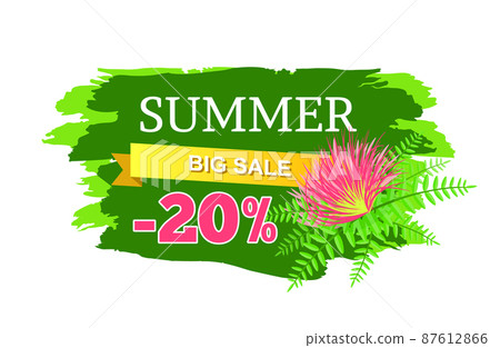Summer Big Sale 20 Off Advertisement Label Flower Summer Big Sale 20 Off Advertisement Label Flower 87612866