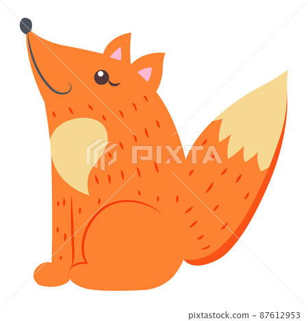Cute Fox Cartoon Flat Vector Sticker or Icon Cute Fox Cartoon Flat Vector Sticker or Icon 87612953