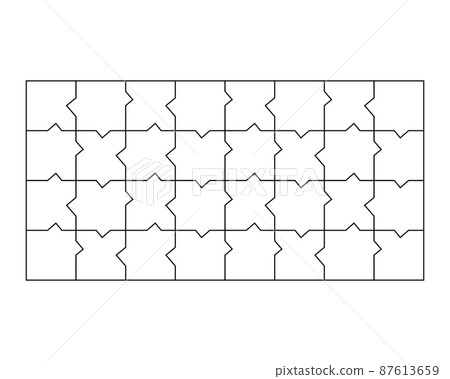 Blank Jigsaw Puzzle 9 pieces. Simple line art style for printing