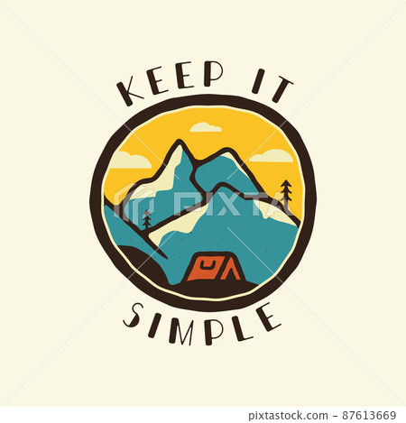 Keep it simple sticker design. Travel hand drawn logo emblem. State park label isolated. Stock graphics Keep it simple sticker design. Travel hand drawn logo emblem. State park label isolated. Stock graphics 87613669