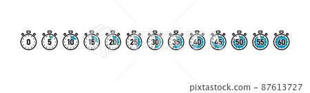 Stopwatch vector illustration icon set 87613727