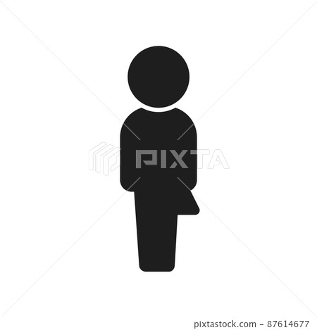 帶有男性和女性剪影的圖標-無性別、中性、非二元圖像材料 87614677