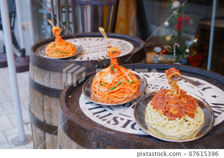 餐館的意大利麵食品樣品 餐館的意大利麵食品樣品 87615396