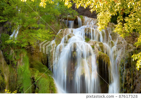 Krushuna Waterfalls panorama, Lovech, Bulgaria 87617328
