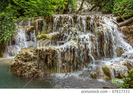 Krushuna Waterfalls panorama, Lovech, Bulgaria 87617331