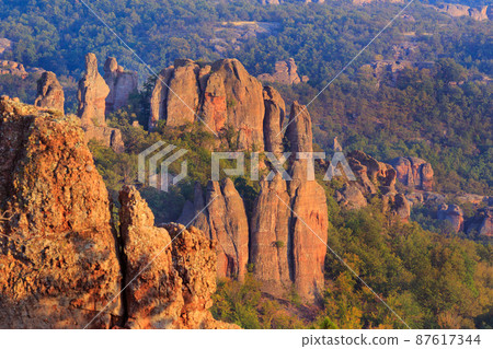 Cliff rocks close up, Belogradchik, Bulgaria 87617344