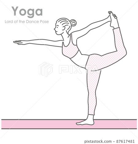 Illustration of a woman doing yoga indoors Illustration of a woman doing yoga indoors 87617481