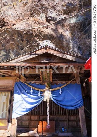 赤城瀧澤不動尊鳥居赤木稻荷大神瀧澤不動瀑布不動大瀧群馬縣指定名勝幕府瀑布冰瀑 87617750