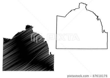 Lincoln County, State of Tennessee (U.S. county, United States of America, USA, U.S., US) map vector illustration, scribble sketch Lincoln map 87618178