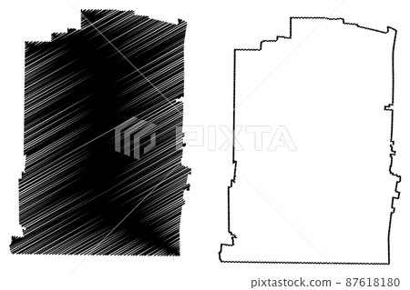 Lawrence County, State of Tennessee (U.S. county, United States of America, USA, U.S., US) map vector illustration, scribble sketch Lawrence map 87618180