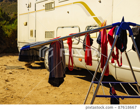 Clothes hanging to dry outdoor Clothes hanging to dry outdoor 87618667