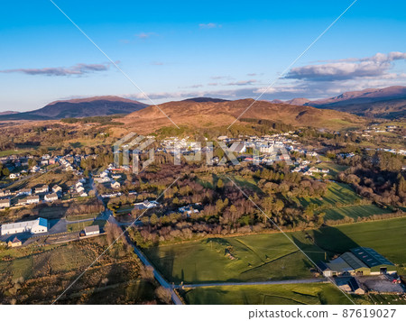 Aerial view of Glenties in County Donegal, Ireland 87619027