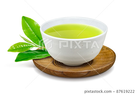 Green tea Sencha Teacup Illustration Real 87619222