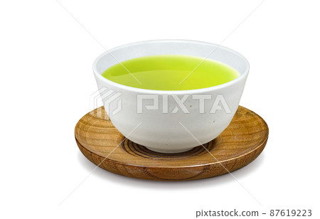 Green tea Sencha Teacup Illustration Real 87619223