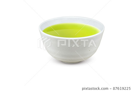 Green tea Sencha Teacup Illustration Real 87619225