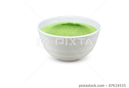 抹茶粉茶杯插畫真實 抹茶粉茶杯插畫真實 87619335