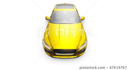 Gold Premium sports sedan. 3D illustration Gold Premium sports sedan. 3D illustration 87619767