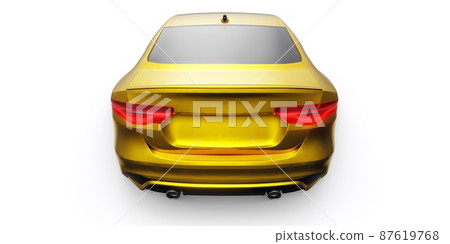 Gold Premium sports sedan. 3D illustration 87619768