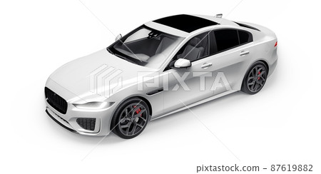 White Premium sports sedan. 3D illustration White Premium sports sedan. 3D illustration 87619882