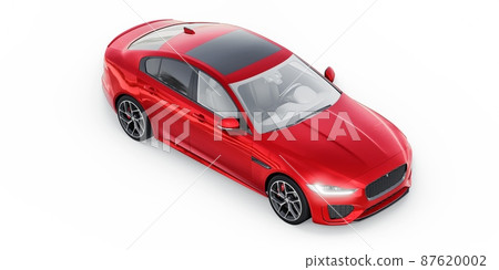 Red Premium sports sedan. 3D illustration Red Premium sports sedan. 3D illustration 87620002