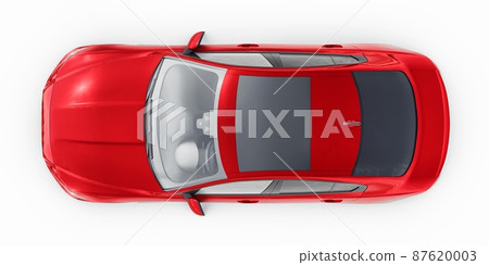 Red Premium sports sedan. 3D illustration 87620003