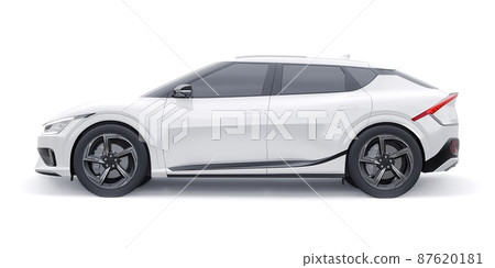 Newest electric family crossover (SUV) for the city. 3d illustration. Newest electric family crossover (SUV) for the city. 3d illustration. 87620181