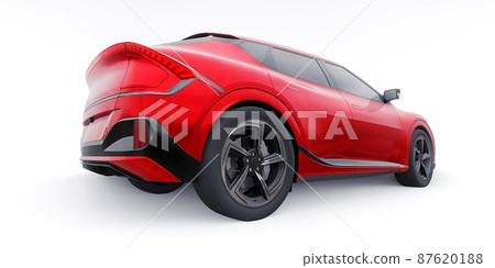 Newest electric family crossover (SUV) for the city. 3d illustration. Newest electric family crossover (SUV) for the city. 3d illustration. 87620188