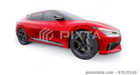 Newest electric family crossover (SUV) for the city. 3d illustration. 87620189