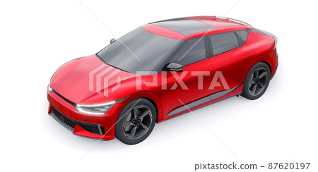 Newest electric family crossover (SUV) for the city. 3d illustration. Newest electric family crossover (SUV) for the city. 3d illustration. 87620197