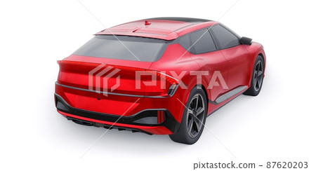 Newest electric family crossover (SUV) for the city. 3d illustration. Newest electric family crossover (SUV) for the city. 3d illustration. 87620203