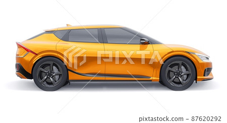 Newest electric family crossover (SUV) for the city. 3d illustration. Newest electric family crossover (SUV) for the city. 3d illustration. 87620292