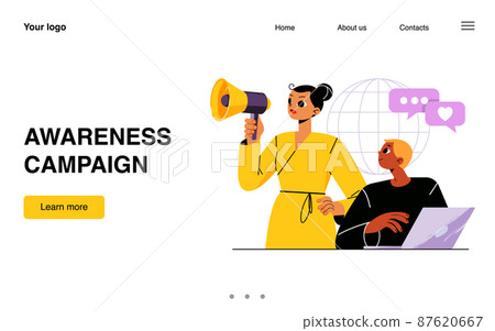 Awareness campaign landing page, social marketing 87620667