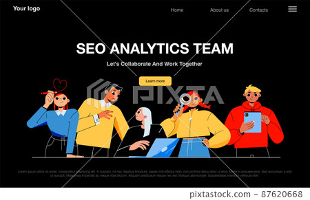 SEO analytics team site with people work together 87620668