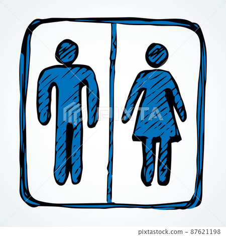 Toilet sign. Vector drawing icon 87621198