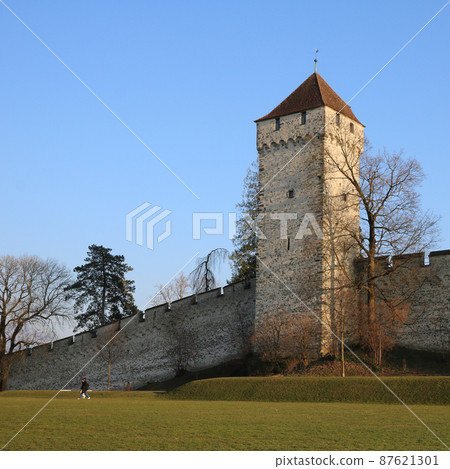 Schirmerturm, one of the nine preserved towers of in the 13th century as a city fortification built wall. 87621301