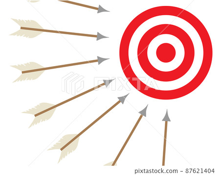 A set of circular targets and arrows, the aim is concentrated 87621404