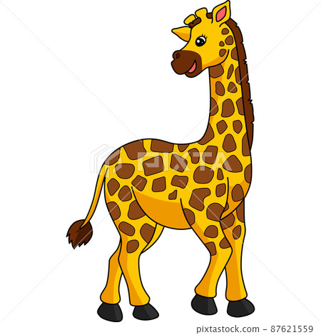 Giraffe Cartoon Colored Clipart Illustration 87621559